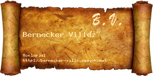 Bernecker Villő névjegykártya